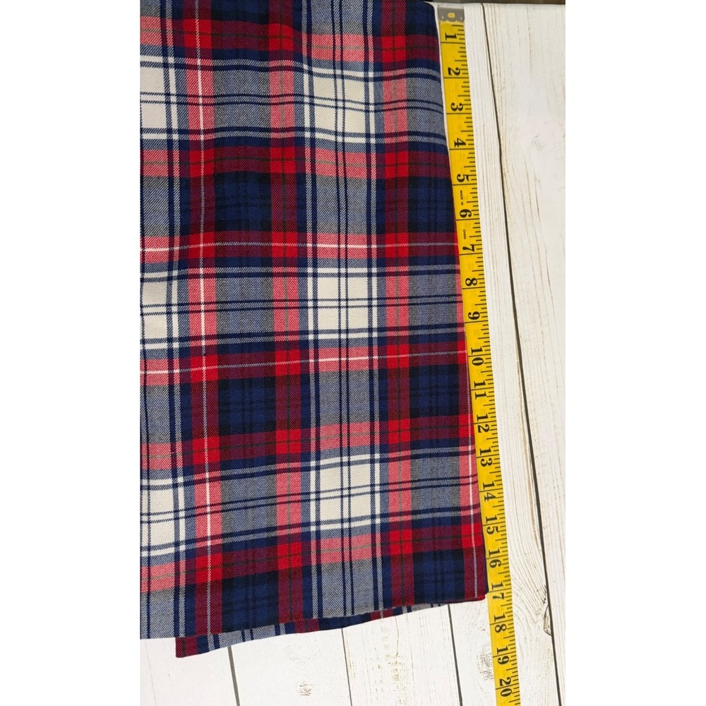 Vineyard Vines Plaid Wool Lined Mini Skirt Size 2 Preppy Academia Red Blue - Picture 5 of 7